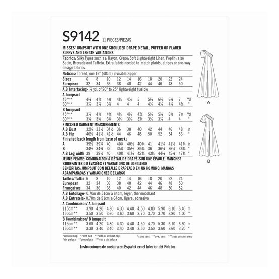 Simplicity Women&rsquo;s Jumpsuit Sewing Pattern S9142 (6-14) image number 2