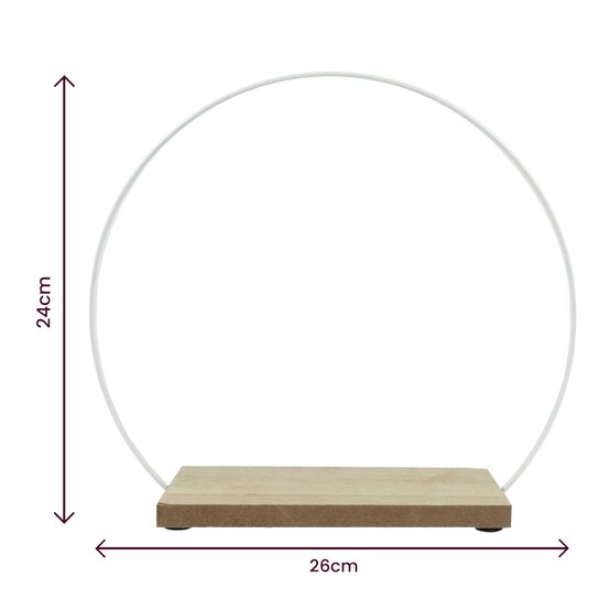 Metal Ring with Wooden Base 26cm x 8cm x 24cm image number 3