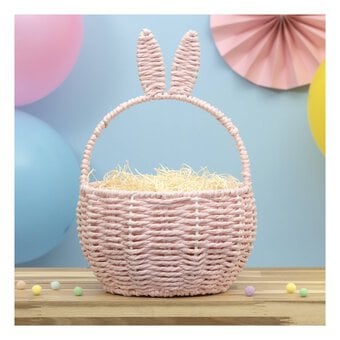 Pink Rope Easter Basket 28cm 