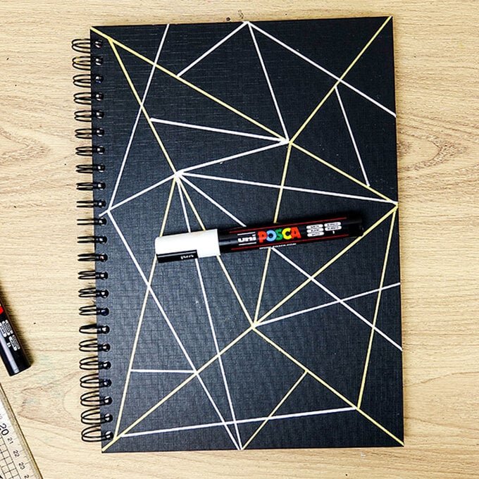How to Make a Geometric Sketchbook Cover with POSCA image number 1