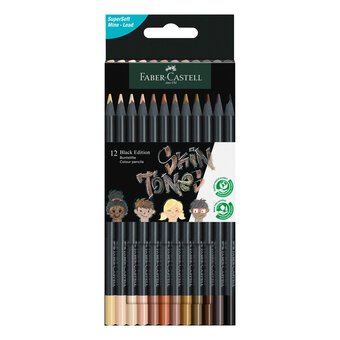 Faber-Castell Skin Tones Black Edition Colour Pencils 12 Pack