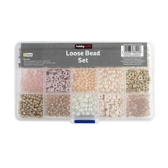 Pink and Gold Loose Bead Set image number 1