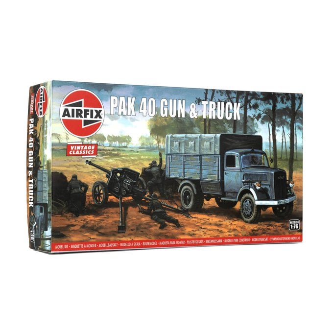Airfix Pak 40 Gun and Truck Model Kit 1:76 image number 1