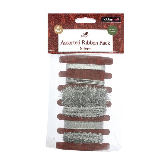 Assorted Silver Ribbons 1m 6 Pack image number 4