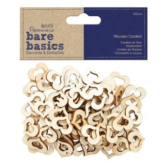 Papermania Wooden Heart Confetti 100 Pack