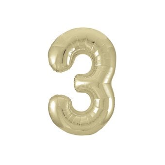 Giant Gold Foil Balloon Number 3