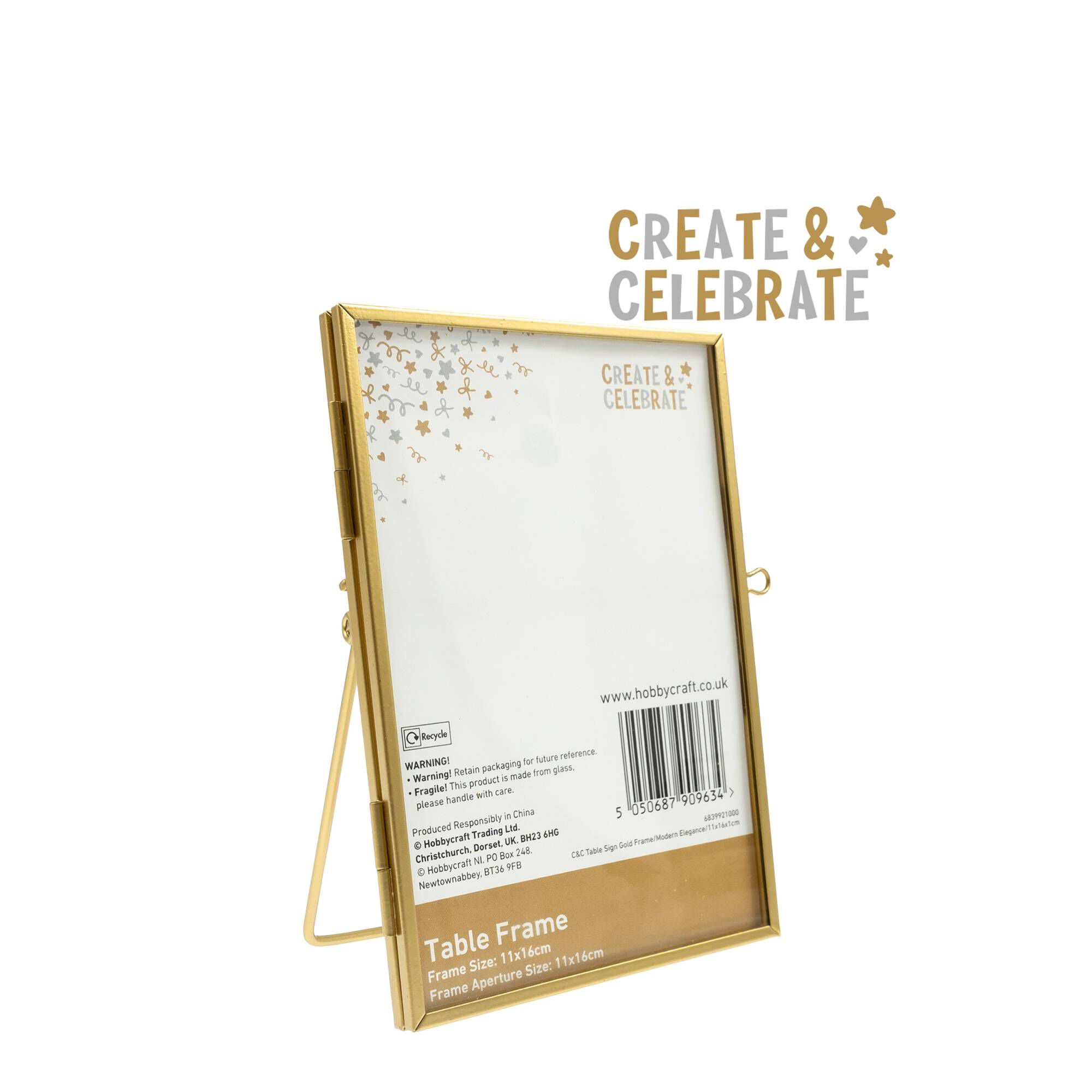 Create & Celebrate Gold Table Frame 11cm x 16cm | Hobbycraft