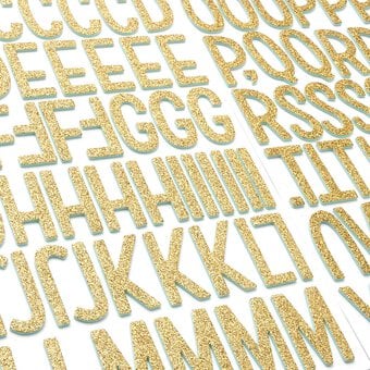 Shine On Gold Alphabet Glitter Foam Thickers Stickers image number 3