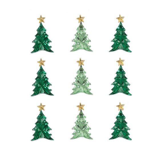 Christmas Tree Gem Stickers 9 Pack  image number 1