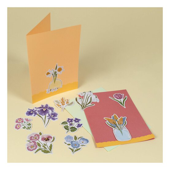 Floral Vinyl Sticker Toppers 10 Pieces image number 3