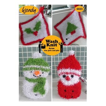 Wendy Wash Knit Aran Christmas Cloths and Sponges Digital Pattern 6023