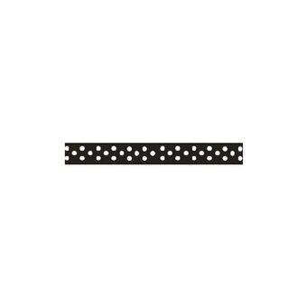 Black Grosgrain Polka Dot Ribbon 6mm x 5m