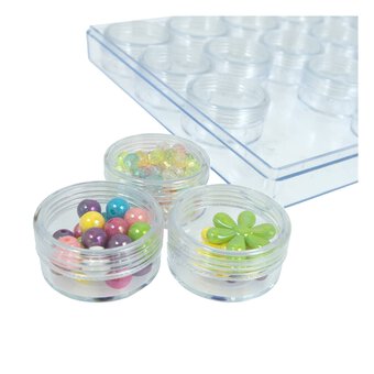 Hobbycraft Clear Bead Storage Box 24 Pots