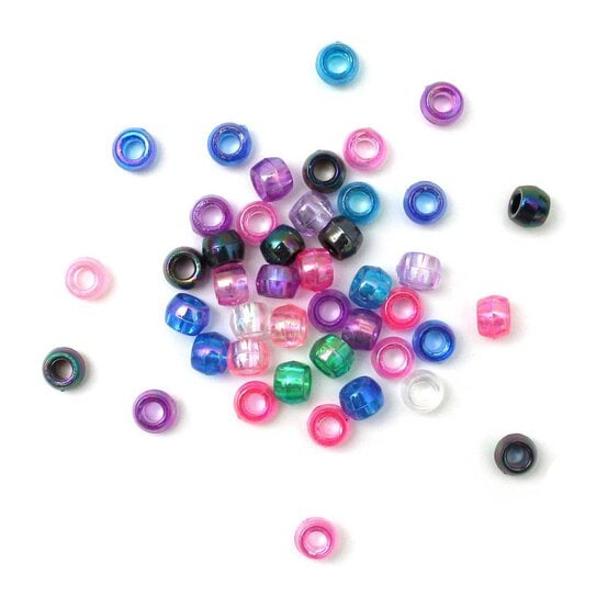 Iridescent Pastel Pony Beads 68.3g image number 1