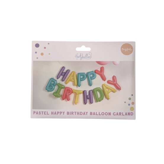 Pastel Happy Birthday Balloon Bunting image number 1