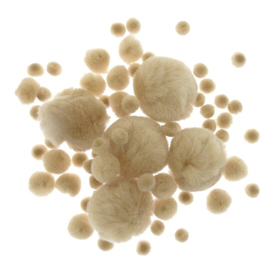 Cream Pom Poms 60 Pack image number 6