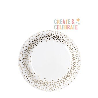 Create & Celebrate Gold Dotted Paper Plates 6 Pack 