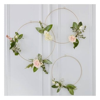 Ginger Ray Gold Floral Hanging Hoops 3 Pack