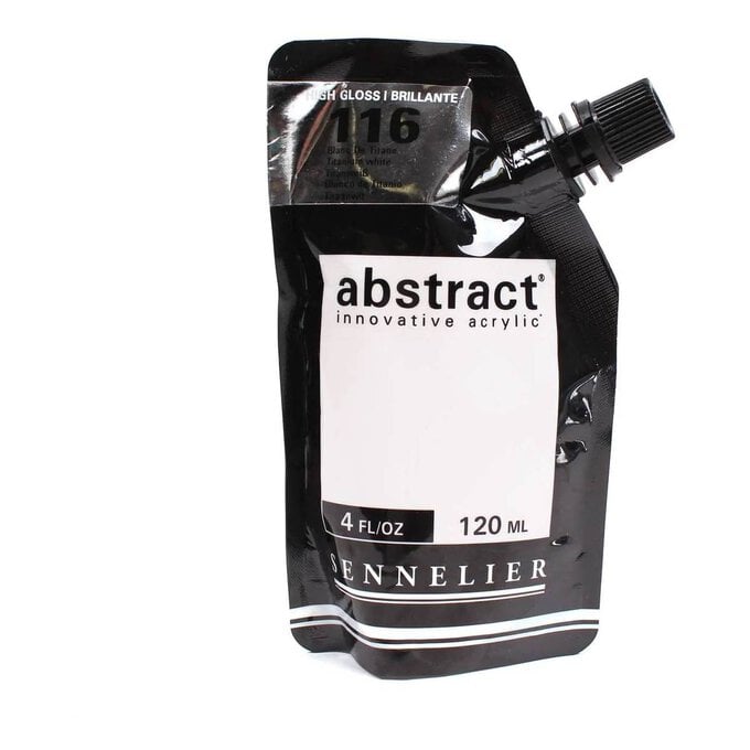 Sennelier High Gloss Titanium White Abstract Acrylic Paint Pouch 120ml image number 1