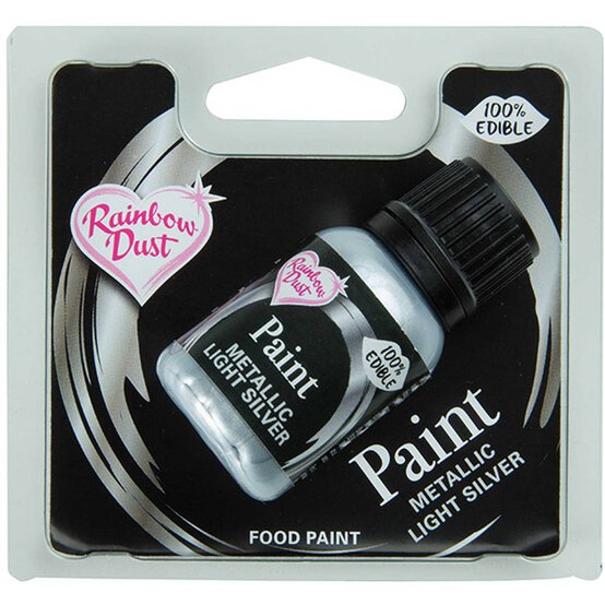 Rainbow Dust Silver Edible Metallic Food Paint 25ml image number 3