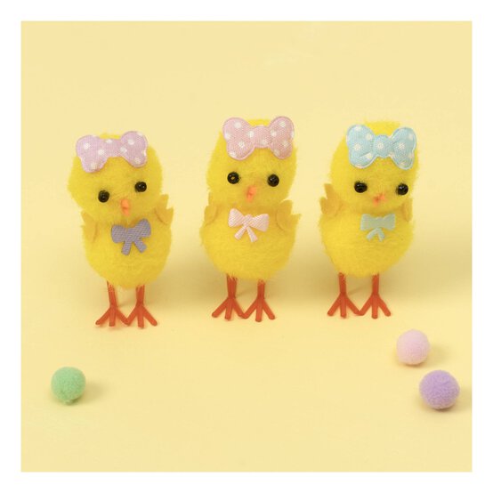 Yellow Chicks with Dotty Bows 3 Pack image number 1