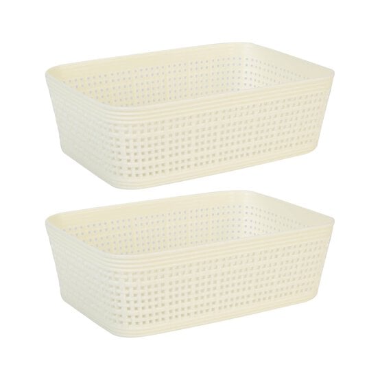 Assorted Small Basketweave Storage Baskets 2 Pack image number 3