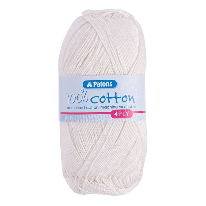 Patons Cream 100% Cotton  4 Ply Yarn 100g image number 1