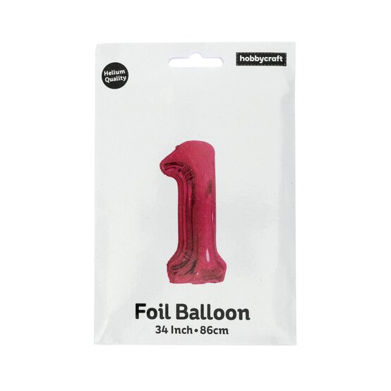 Extra Large Pink Foil Number 1 Balloon image number 3