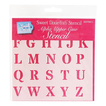 Sweet Dixie Uppercase Alphabet Stencil 15cm x 15cm