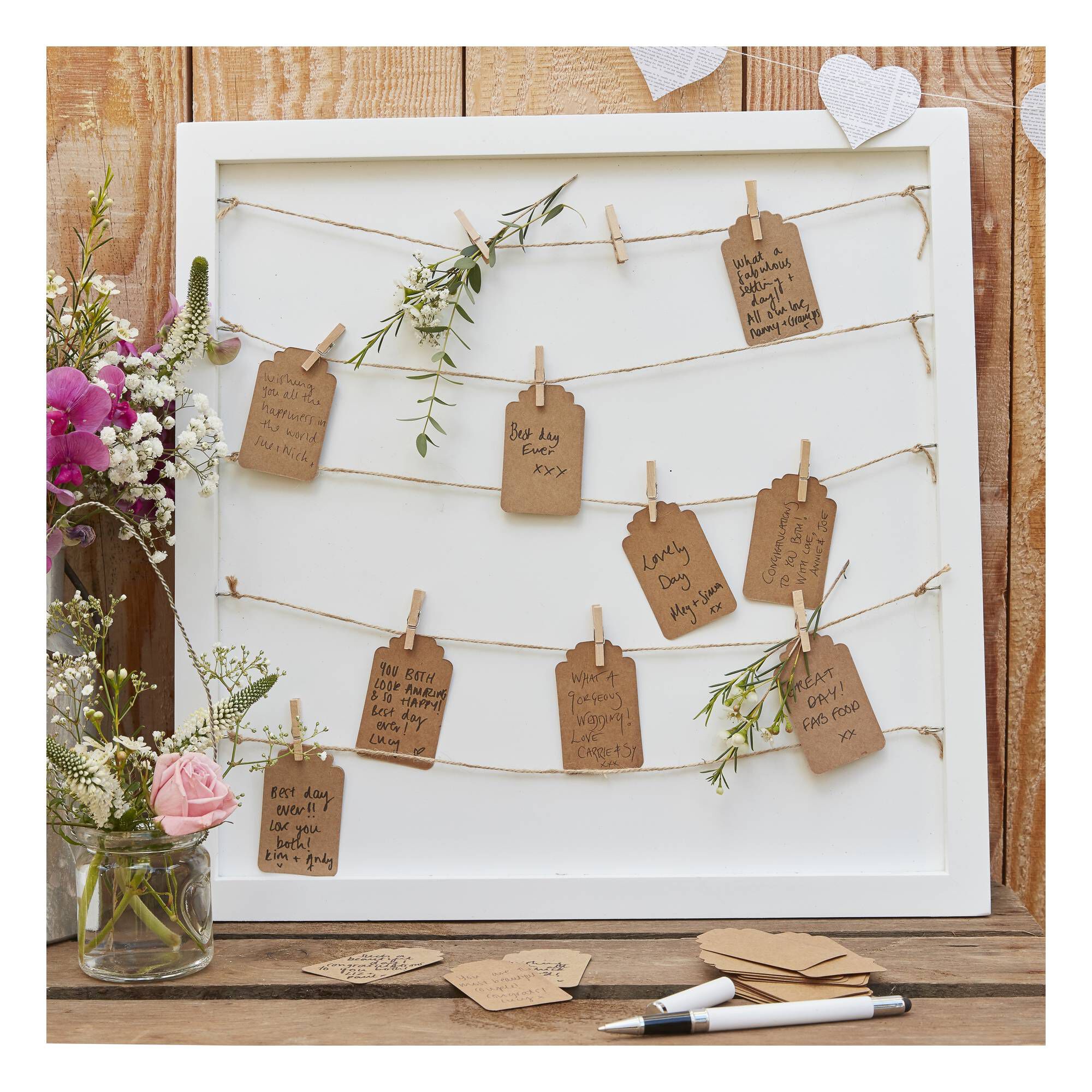 Ginger Ray Peg and String Frame Guestbook Hobbycraft