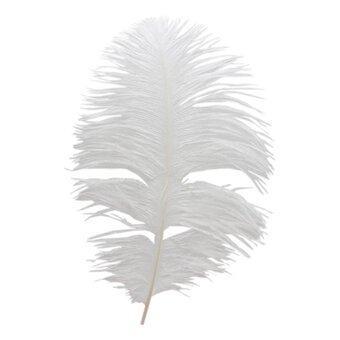 White Ostrich Feather 30cm