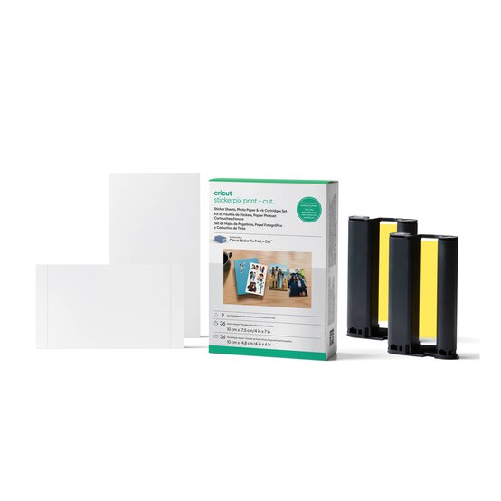 Cricut StickerPix Print + Cut Stickers, Photo Paper and Ink Cartridge Set 72 Pack image number 1