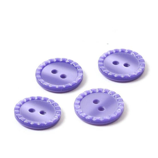 Hemline Lavender Basic Fancy Edge Button 4 Pack image number 1