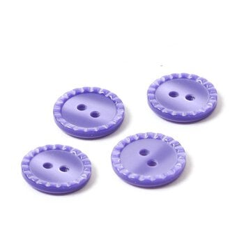 Hemline Lavender Basic Fancy Edge Button 4 Pack