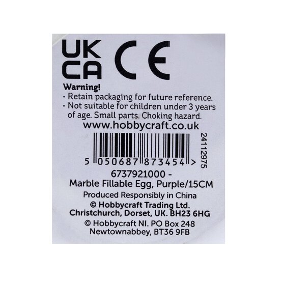 Purple Marble Fillable Egg 15cm image number 5