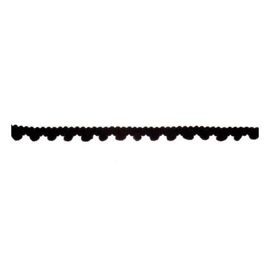 Black 7mm Pom Pom Trim by the Metre image number 1