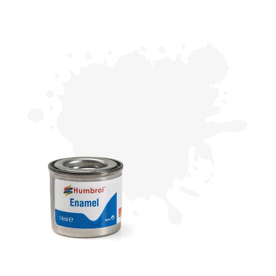 Humbrol 130 White Enamel Satin Paint 14ml  image number 1