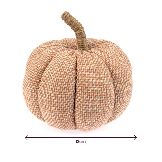 Orange Cotton Striped Pumpkin 12cm image number 4