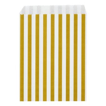 Gold and White Striped Treat Bags 50 Pack
