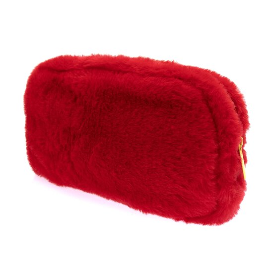 Reversible Red and Blue Furry Pencil Case image number 3