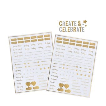 Create & Celebrate Gold Planner Stickers