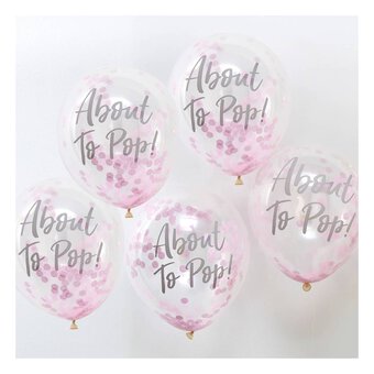 Ginger Ray Oh Baby Pink Confetti Balloons 5 Pack
