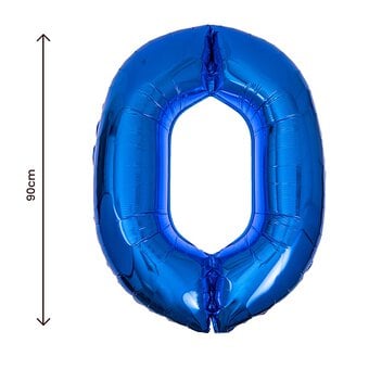 Extra Large Blue Foil Number 0 Balloon image number 2