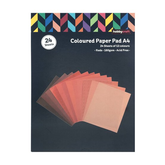 Red Coloured Paper Pad A4 24 Pack image number 4