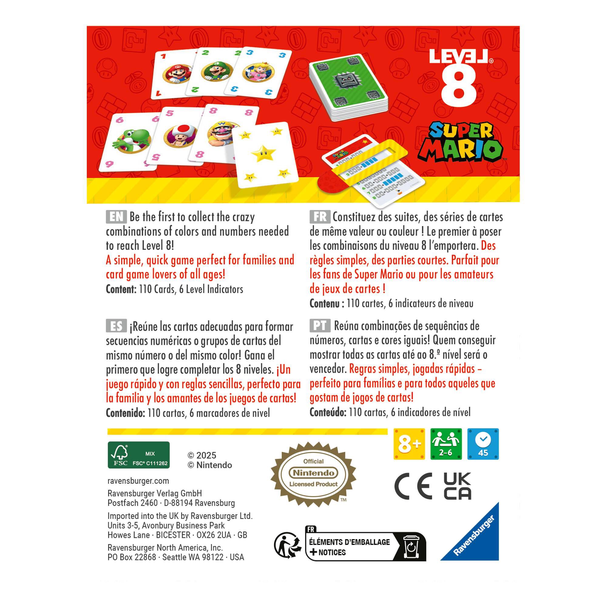Ravensburger Level 8 Super Mario Nouvelle édition- - Jeu de cartes - Jeux de société Ravensburger Level 8 Super Mario Nouvelle édition- - Jeu de cartes - Jeux de société