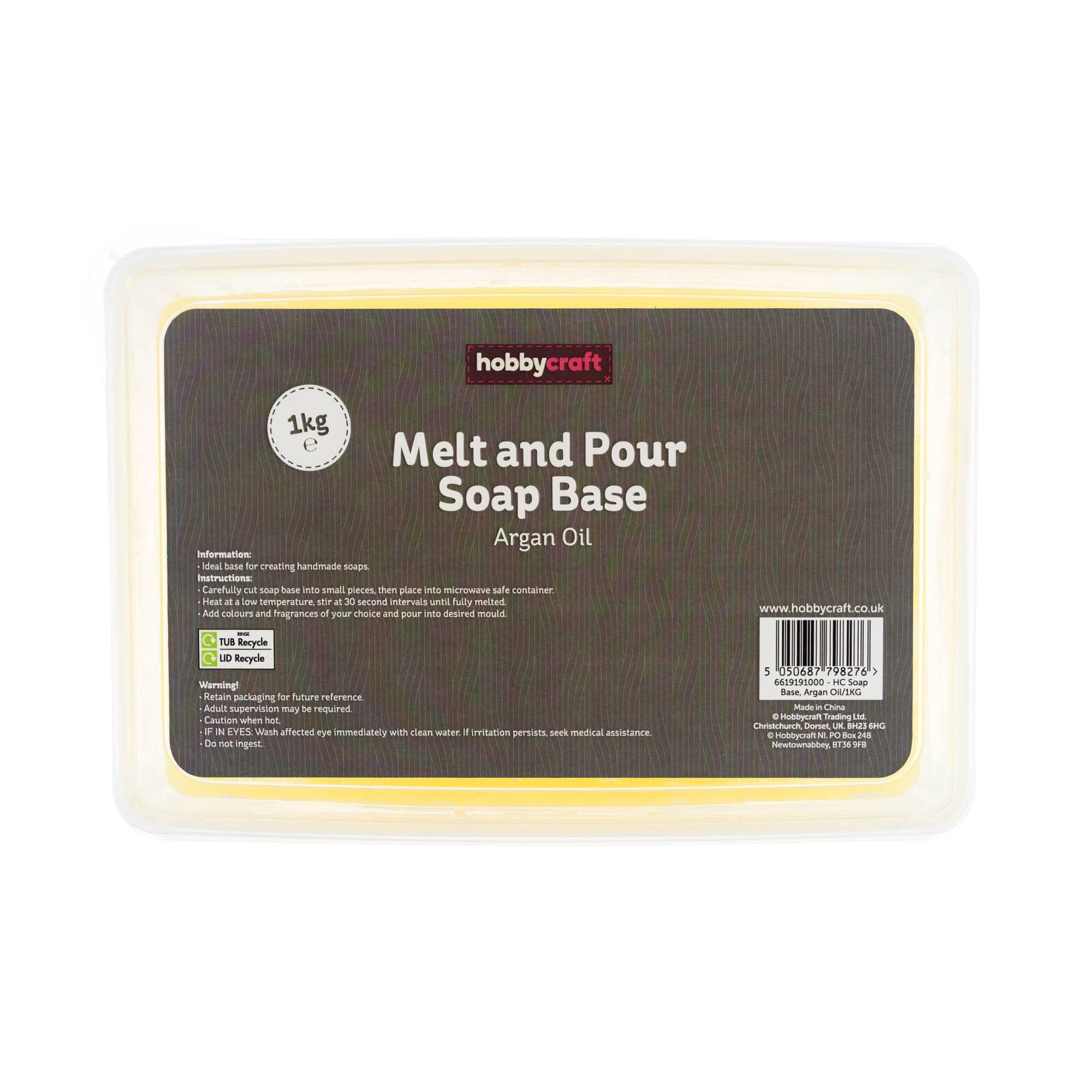 Argan Oil Melt and Pour Soap Base 1kg Hobbycraft