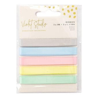 Violet Studio Pastel Ribbons 1m 5 Pack