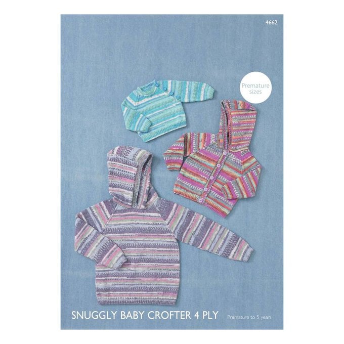 Sirdar Snuggly Baby Crofter 4 Ply Jumper and Cardigan Digital Pattern 4662 image number 1