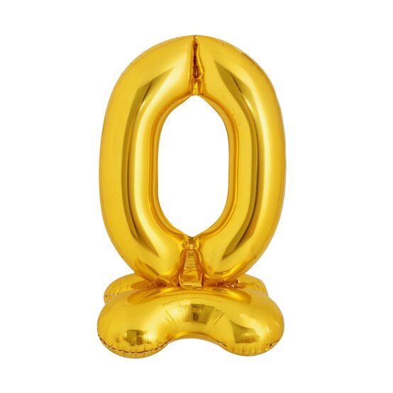 Standing Gold Number 0 Balloon 1m  image number 1
