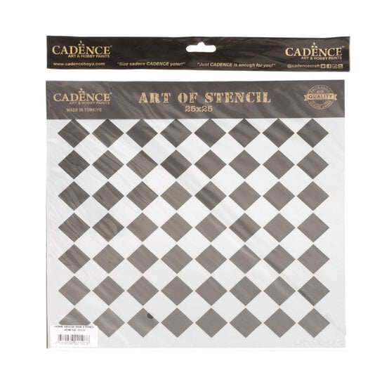 Cadence Checkerboard Home D&eacute;cor Stencil 25cm x 25cm  image number 1
